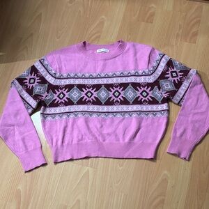 Active USA Pink and Purple Geometric Sweater
Size S